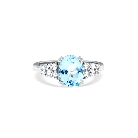 Anello Roman Gioielli Donna in Oro bianco Acquamarina 1.56 Ct AN.ACQ-J-4 - AN.ACQ-J-4